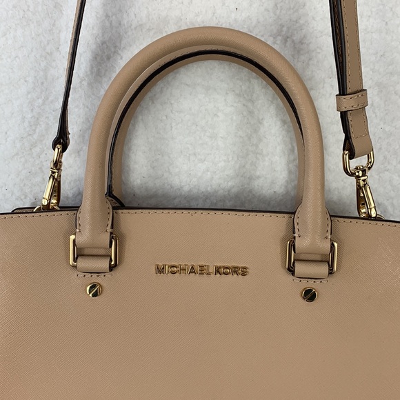 Michael Kors Selma Handbag Women’s Medium Dark Khaki Saffiano Leather Tote - Picture 3 of 16